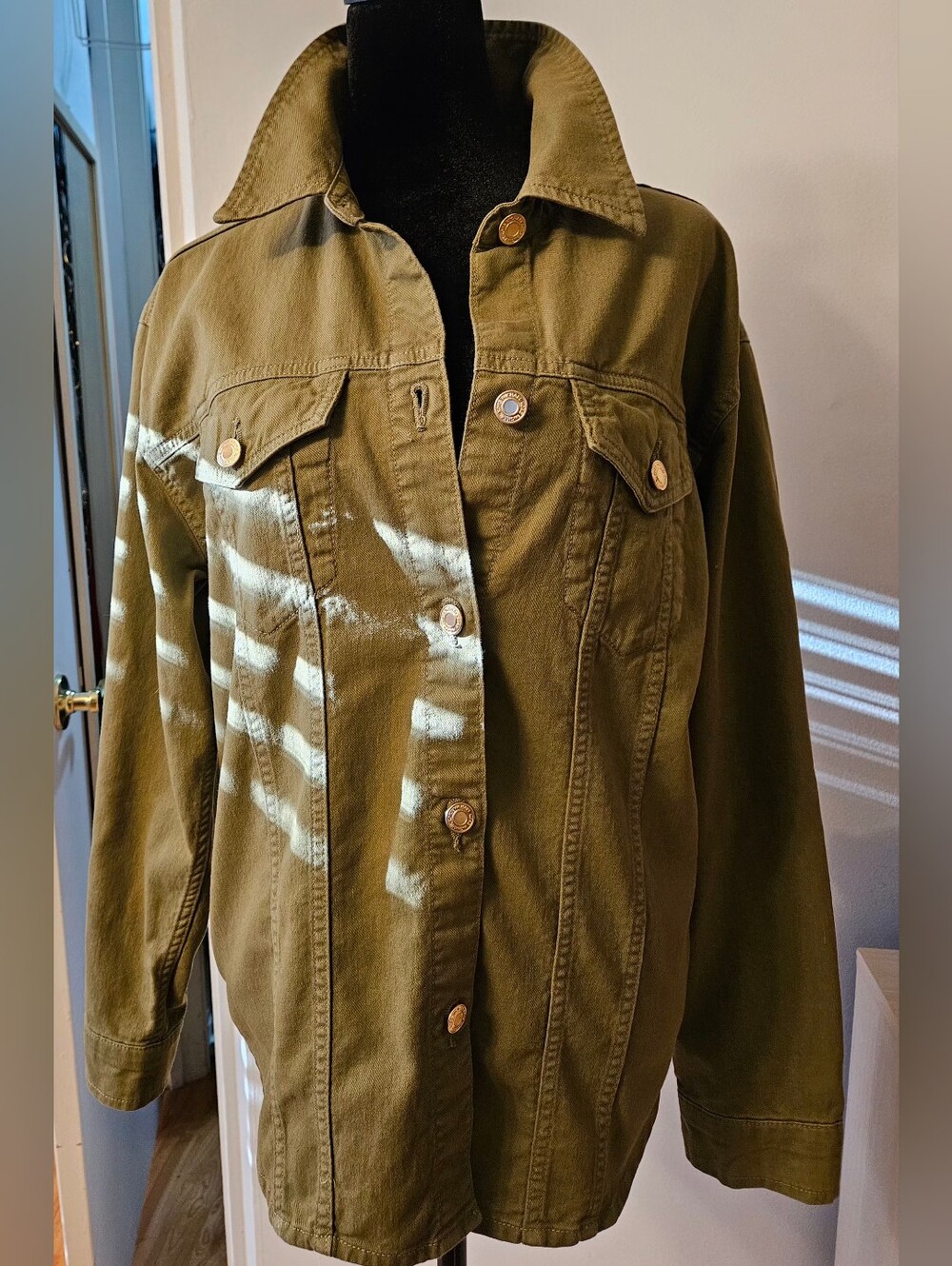 MICHAEL Michael Kors Olive Green Utility Shirt Jacket Shacket Size M